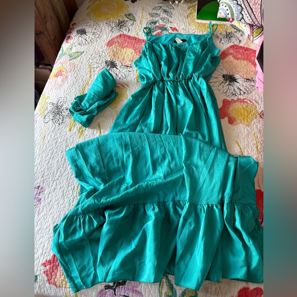 Kids Teal Dress with Headband